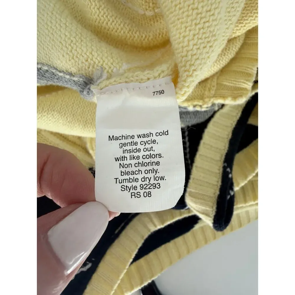 J Crew Argyle Sweater Vest Mens Medium Preppy Classic Golf Office Classic Yellow